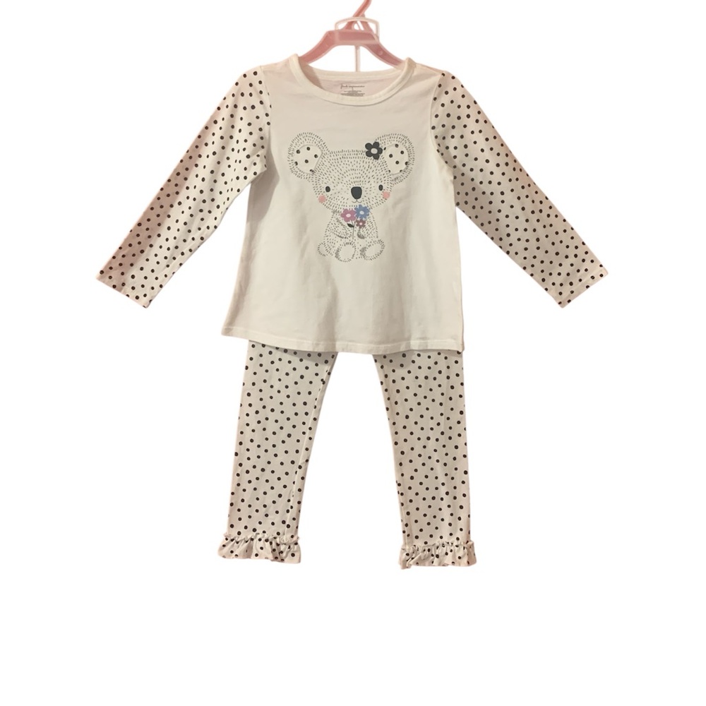 First Impressions White and Black Bear 2-Piece Set Girls 4T
